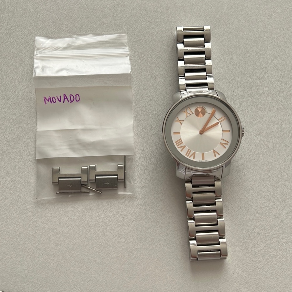 Movado Bold 3600196 Silver Rose Gold with Roman Numbers